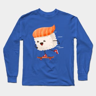 Kawaii sushi skateboarding Long Sleeve T-Shirt